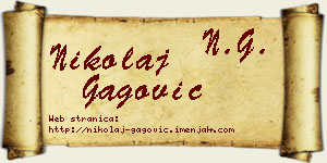 Nikolaj Gagović vizit kartica